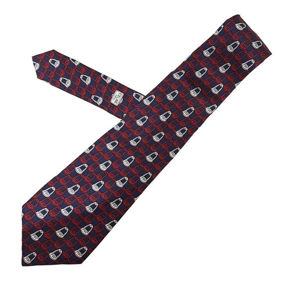 CELINE - Dark Navy Red Multi Men's Tie 93-081325 - Picture 1 of 3
